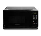 Farberware Countertop Microwave 700 Watts, 0.7 cu ft - Microwave Oven With LED Lighting and Child Lock - Perfect for Apartments and Dorms - Easy Clean Grey Interior, Retro Black