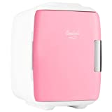 Cooluli Skincare Mini Fridge for Bedroom - Car, Office Desk & Dorm Room - Portable 4L/6 Can Electric Plug In Cooler & Warmer for Food, Drinks, Beauty & Makeup - 12v AC/DC & Exclusive USB Option, Pink