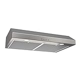 Broan-NuTone BCSQ130SS Three-Speed Glacier Under-Cabinet Range Hood with LED Lights ADA Capable, 1.5 Sones, 375 Max Blower CFM, 30", Stainless Steel