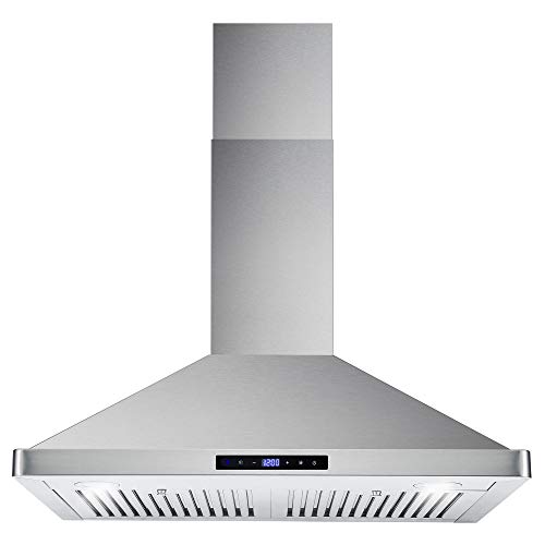 COSMO COS-63175S Wall Mount Range Hood with Ducted Convertible Ductless (No Kit Included), Ceiling Chimney-Style Stove Vent, LEDs Light, Permanent Filter, 3 Speed Fan in Stainless Steel (30 inch)