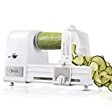 BELLA 4-in-1 Automatic Electric Spiralizer & Slicer, Quickly Prep Healthy Veggie or Fruit Spaghetti, Noodles or Ribbons, Easy To Clean, Recipe Book Included, White