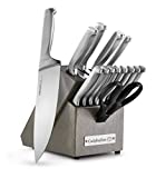 Calphalon Kitchen Knife Set with Self-Sharpening Block, 15-Piece Classic High Carbon Knives