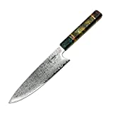 Damascus Chef Knife Gyuto Hajegato Unique One Of Kind Handle Professional 8 Inch Japanese Chefs Kitchen Knife Vg10 67 Layers Damascus Steel Knive with Sheath