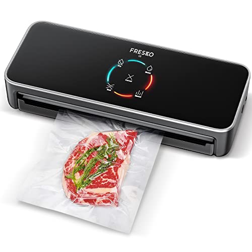 FRESKO Full Automatic Vacuum Sealer Machine for seal a meal, LED Touch Food Sealer with Bags, ETL Certified (White)