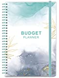 Budget Planner - Monthly Finance Organizer with Expense Tracker Notebook to Manage Your Money Effectively, Undated Finance Planner/Account Book, Start Anytime, 1 Year Use, A5, Teal Watercolor