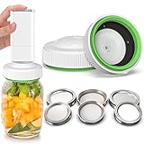 Hurrikane Mason Jar Vacuum Sealer Kit, Jar Sealer for Food Storage with Mason Jar Kit and Electric Vacuum Pump, Compatible with Foodsaver Vacuum Sealer Machine, Suitable for Regular and Wide Mouth Mason Jars