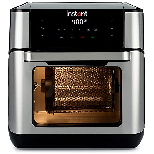 Instant Vortex Plus 10-Quart Air Fryer, From the Makers of Instant Pot, 7-in-1 Functions, with EvenCrisp Technology, App with over 100 Recipes, Stainless Steel