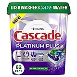 Cascade Platinum Plus ActionPacs Dishwasher Detergent Pods, Mountain, 62 Count