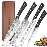 Bfonder Kitchen Knife Sets with Multiple Sizes, 4pcs Chef Knife Sets Professional, High Carbon Stainless Steel Japanese Knife Sets, Ultra Sharp Knives Set for Kitchen with Ergonomic Handle Gift Box