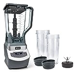 Ninja BL660 Professional Compact Smoothie & Food Processing Blender, 1100-Watts, 3 Functions -for Frozen Drinks, Smoothies, Sauces, & More, 72-oz.* Pitcher, (2) 16-oz. To-Go Cups & Spout Lids, Gray