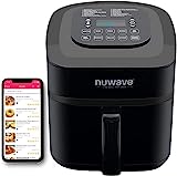 Nuwave Brio 7-in-1 Air Fryer Oven, 7.25-Qt with One-Touch Digital Controls, 50°- 400°F Temperature Controls in 5° Increments, Linear Thermal (Linear T) for Perfect Results, Black