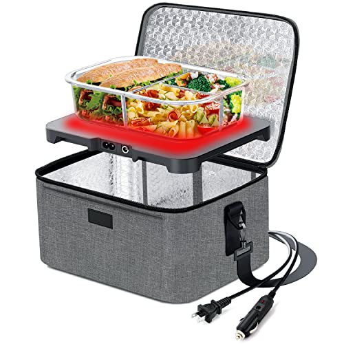 Portable Oven | 12V, 24V, 110V Car Food Warmer | Portable Mini Oven | Personal Microwave | Heated Lunch Box for Cooking and Reheating Food in Car, Truck, Travel, Camping, Work, Home | AOTTO